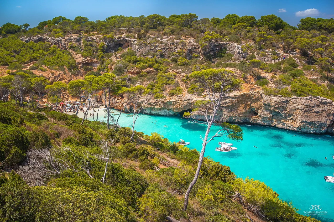 The stunning turquoise cove of Calo des Moro near Santanyi, Mallorca