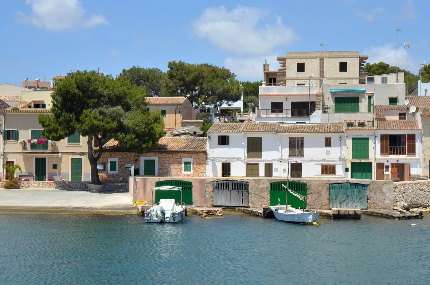The quiet harbor of Portopetro fishing village near Cala d'Or