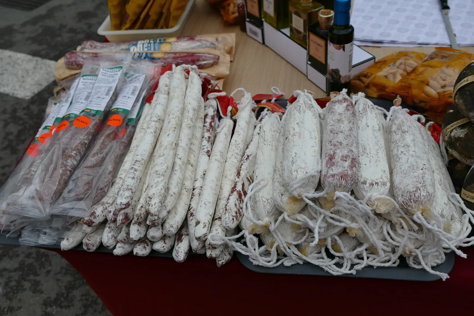 Stalls of local produce at the Saturday morning market in Sóller