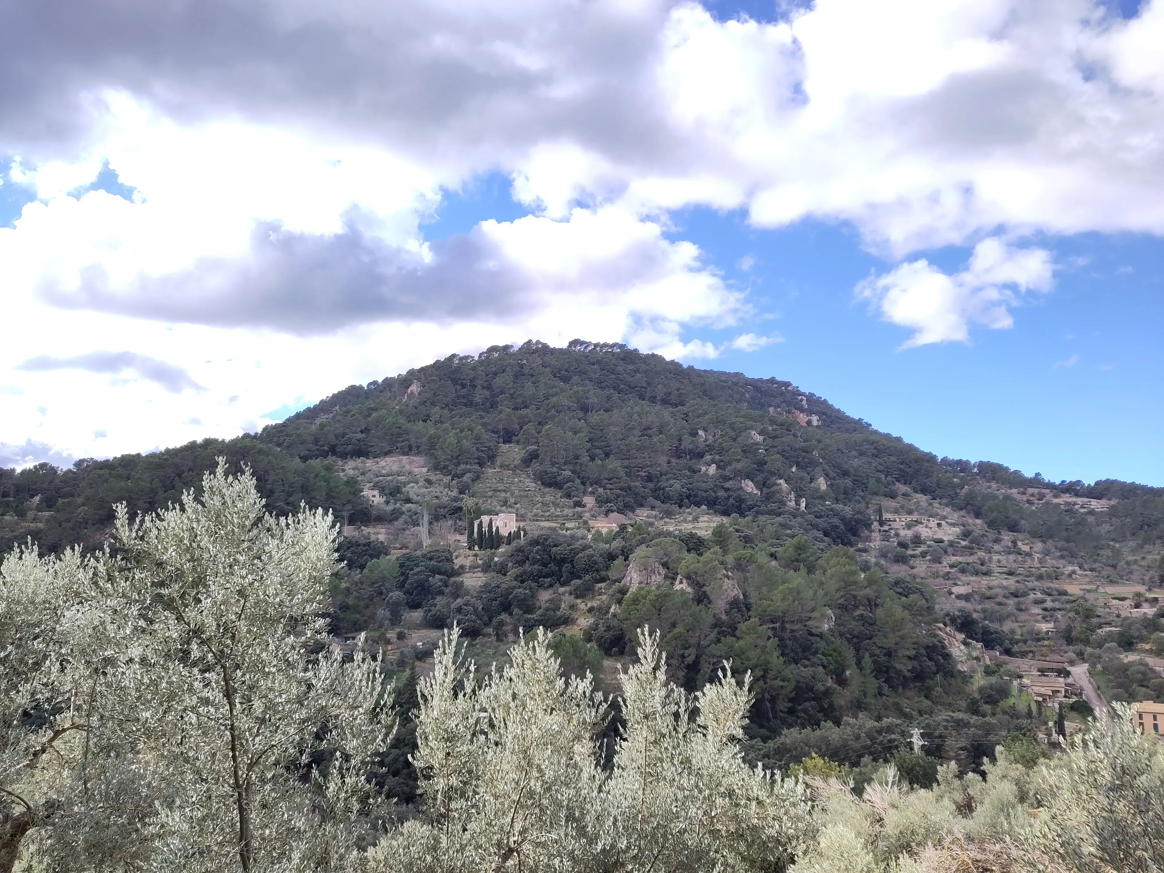 Valldemossa rodeado de exuberantes montañas verdes